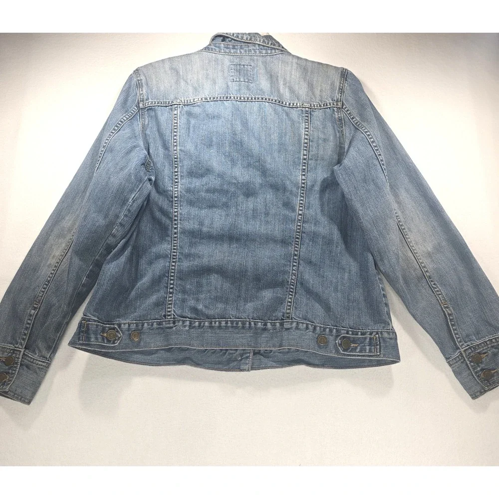Old Navy Womens XXL Medium Wash Denim Trucker Jacket 100% Cotton Blue Jean Coat